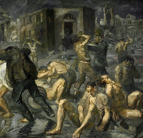 insanity patients being arrested after the earthquake in Messina by Max Beckmann.jpg