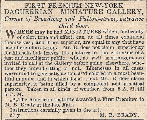 Mathew Brady advertisement, April 17, 1845.jpg