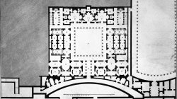 Plan of the lower floor of a part of the Palace of Caesars believed to be the Terme Palatine