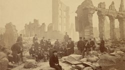 Boston Fire of 1872. The Corner of Perkins and Pearl Streets