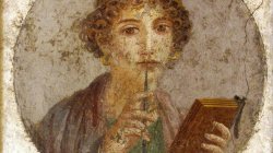 Woman with wax tablets and stylus: so-called "Sappho"